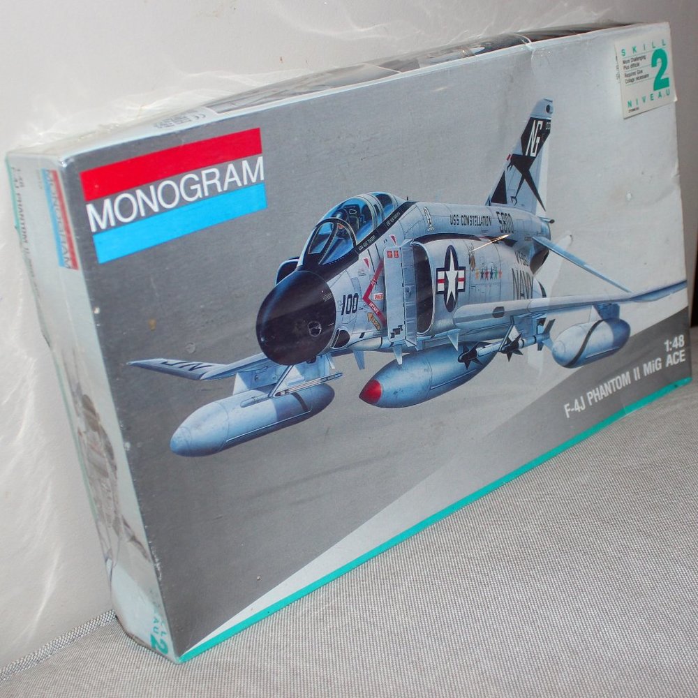 3/$88✈️sealed 1991 Monogram 1:48 F-4K PHANTOM II MiG ACE plastic model kit 5813